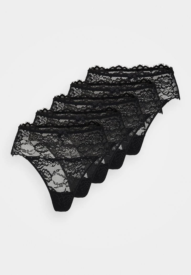 Anna Field 5PP HIGH RISE LACE THONG - String - Black 4 Anna Field 5PP HIGH RISE LACE THONG - String - Black – Bild 4