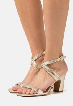 Anna Field LEATHER - High Heel Sandalette - Gold-coloured