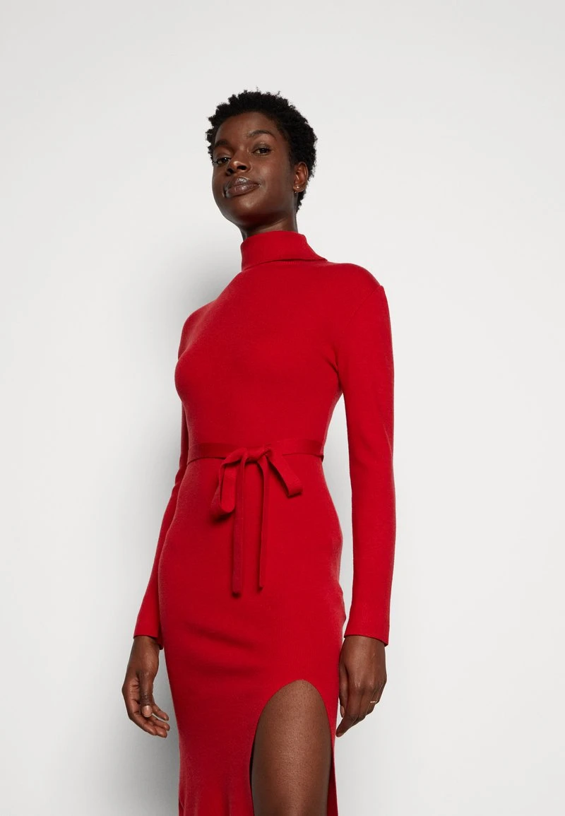 Anna Field ROLLKRAGEN RIPP MINI STRICKKLEID MIT GÜRTEL - Strickkleid - Red 4 Anna Field ROLLKRAGEN RIPP MINI STRICKKLEID MIT GÜRTEL - Strickkleid - Red – Bild 4