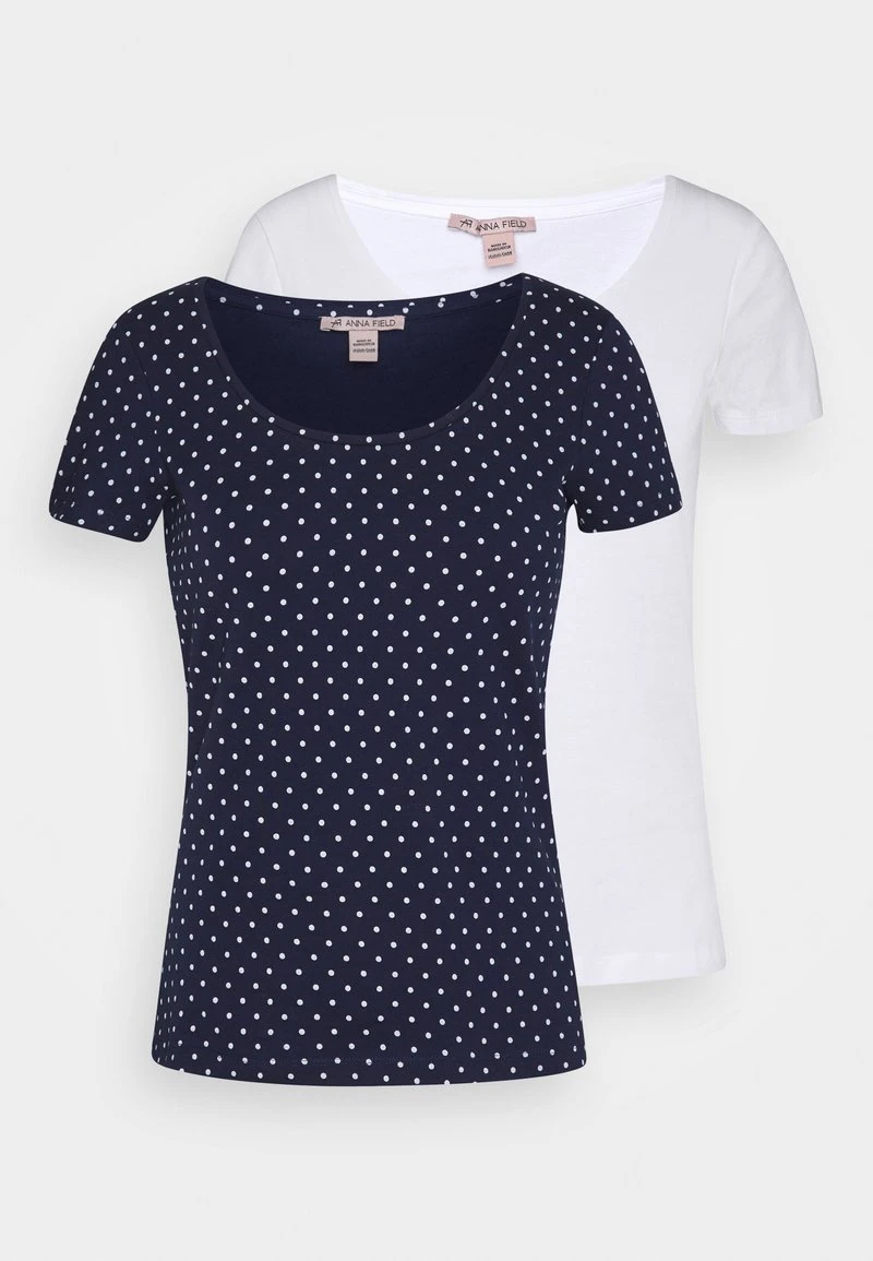 Anna Field 2ER PACK - T-Shirt Print - Navy/white 1 Anna Field 2ER PACK - T-Shirt Print - Navy/white
