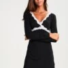 Anna Field HEIDI LONG SLEEVES VISCOSE NIGHTDRESS - Nachthemd - Black