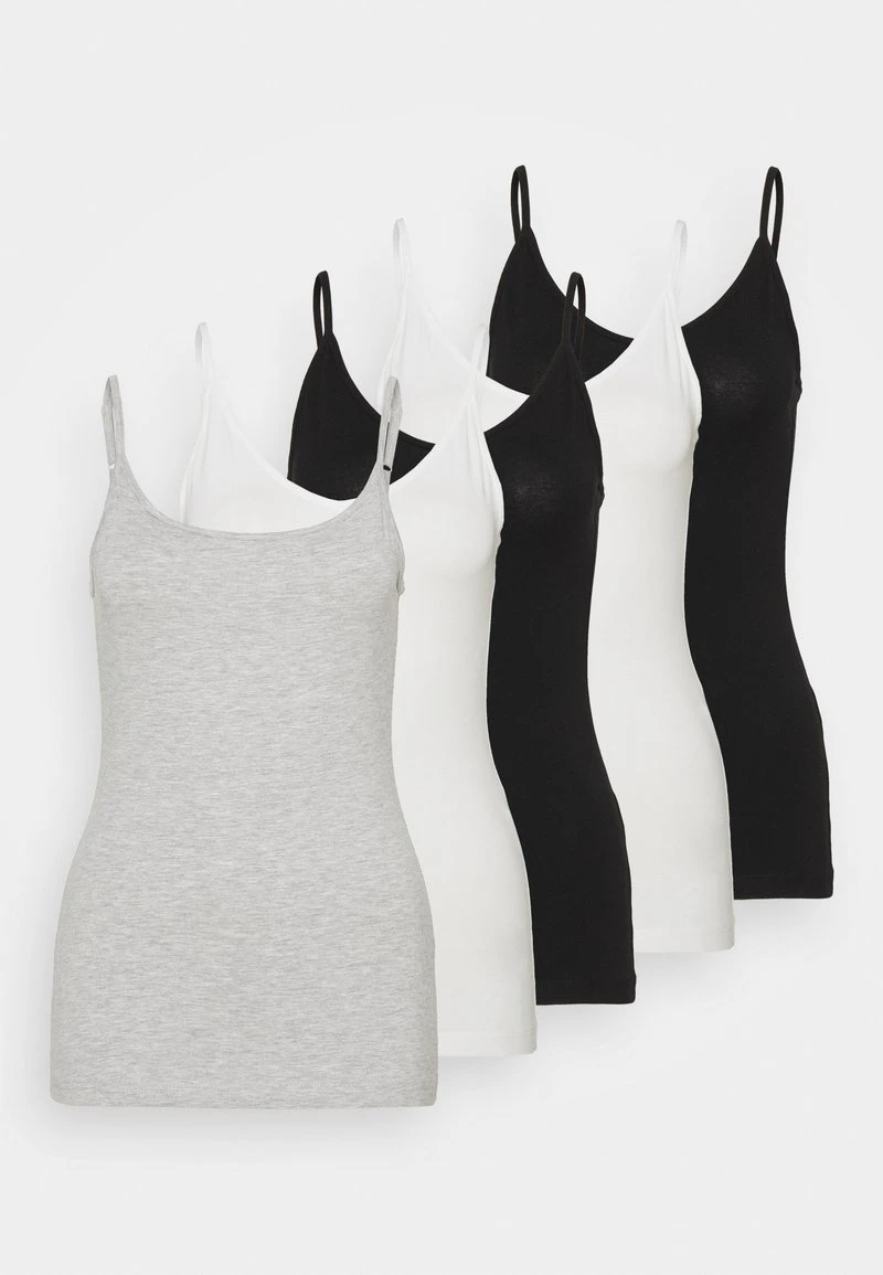 Anna Field 5 PACK - Top - Black/white/mottled Light Grey 1 Anna Field 5 PACK - Top - Black/white/mottled Light Grey